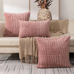 Plush Geometric Cushion Cover