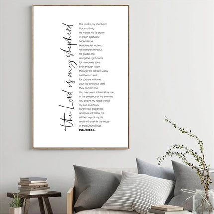 Psalm 23 Christian Canvas Wall Art