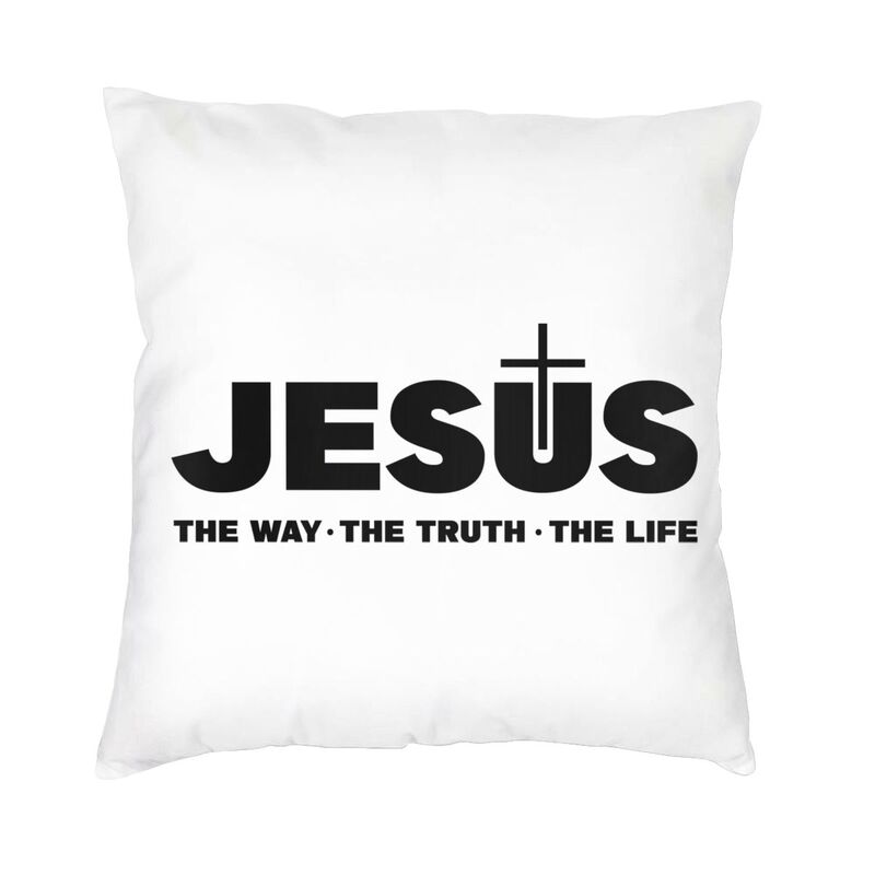 Jesus The Way, The Truth, The Life Velvet Fabric Cushion Cover