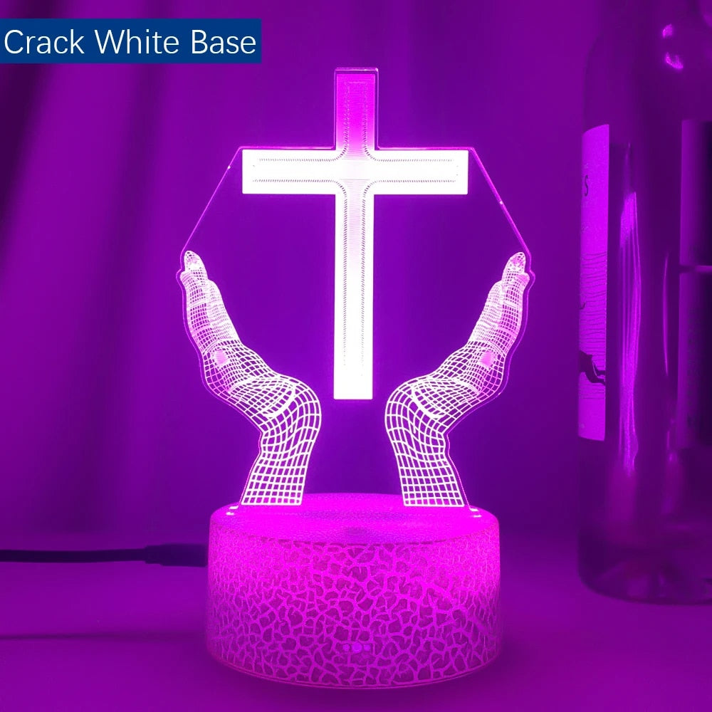 Worship Hands Cross LED Night Lamp