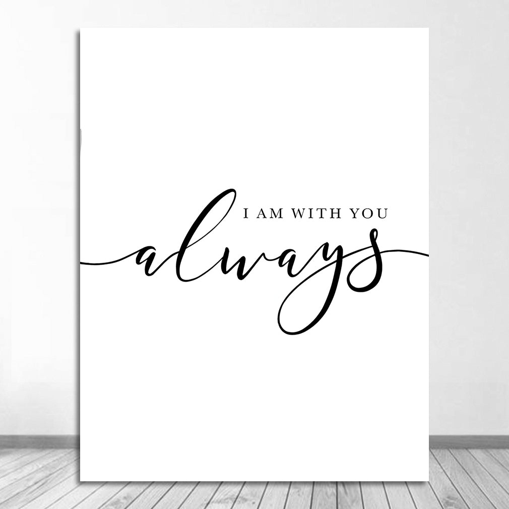 Christian Cursive Quotes Printed Wall Art