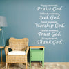 Praise & Worship God Decal Wall Sticker