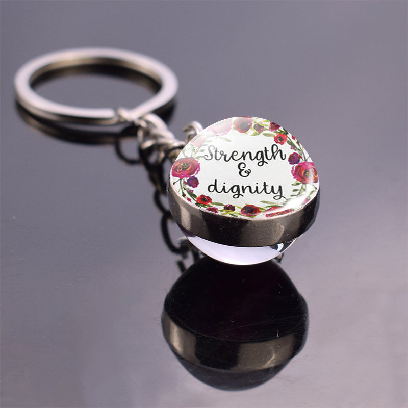 Christian Quote Alloy Ball Key Chain