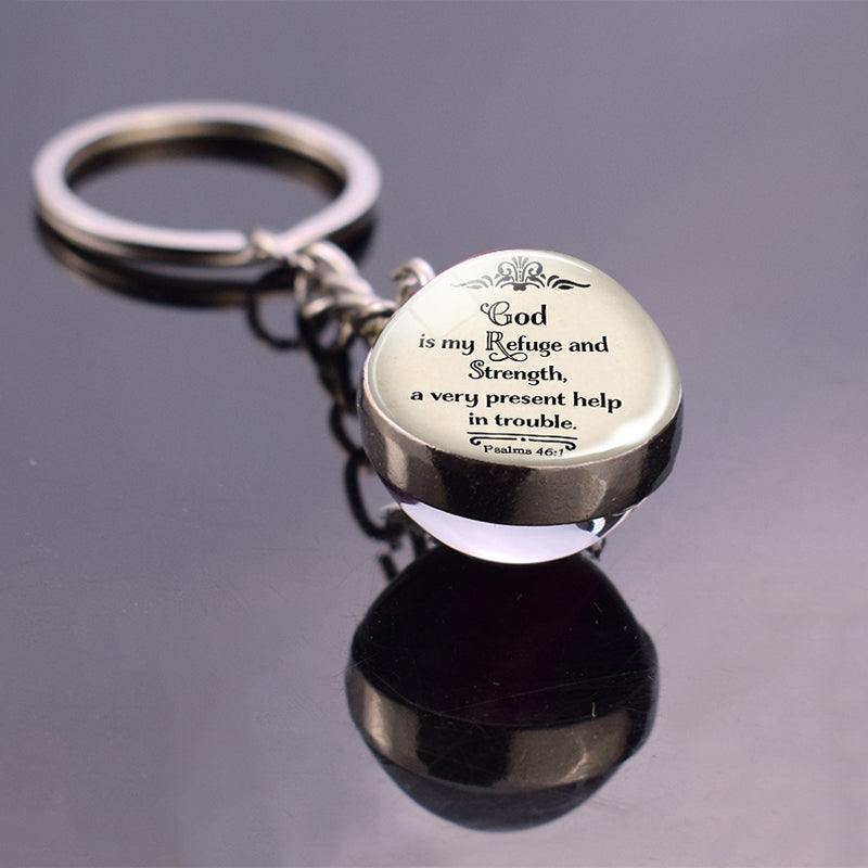 Christian Quote Alloy Ball Key Chain