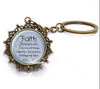 Faith & Strength Inspirational Christian Vintage Style Keychain