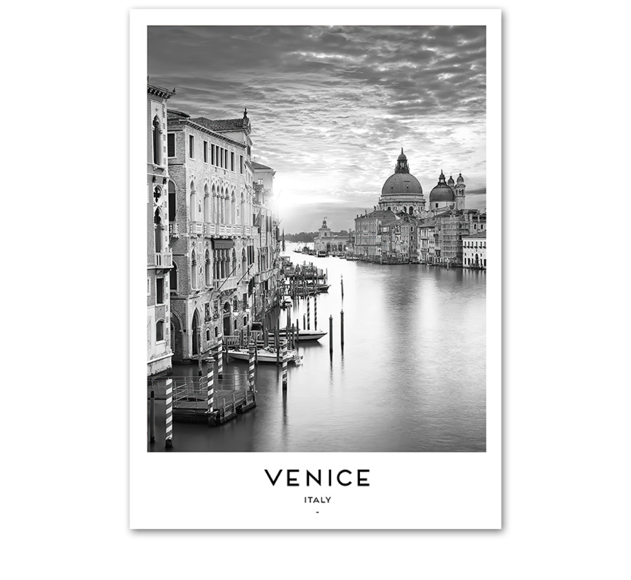 Black & White International Cities Printed Wall Art