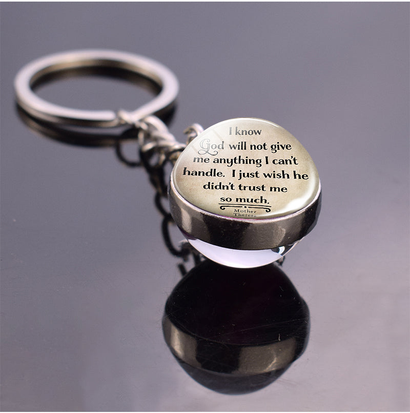 Christian Quote Alloy Ball Key Chain