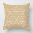 Geometric Light Brown Linen Patterned Cushion Cover