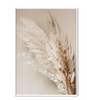 Beige Flower Reed Printed Wall Art