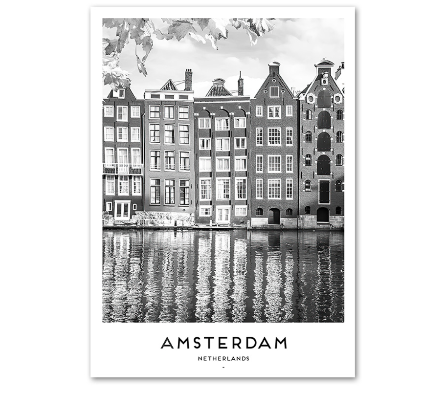 Black & White International Cities Printed Wall Art