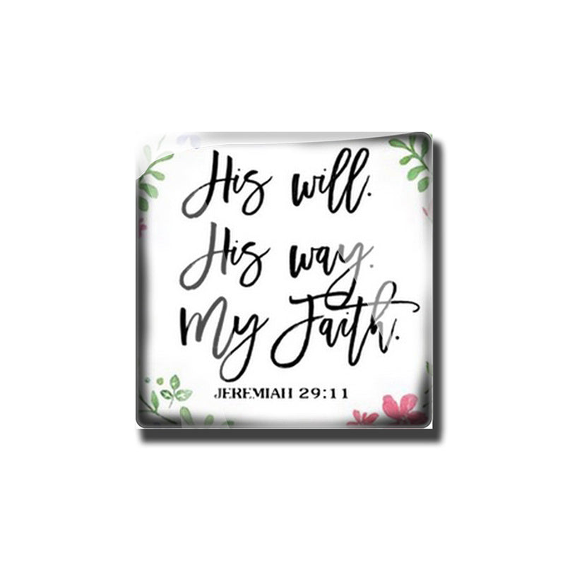 Bible Verse Floral Glass Dome Fridge Magnets