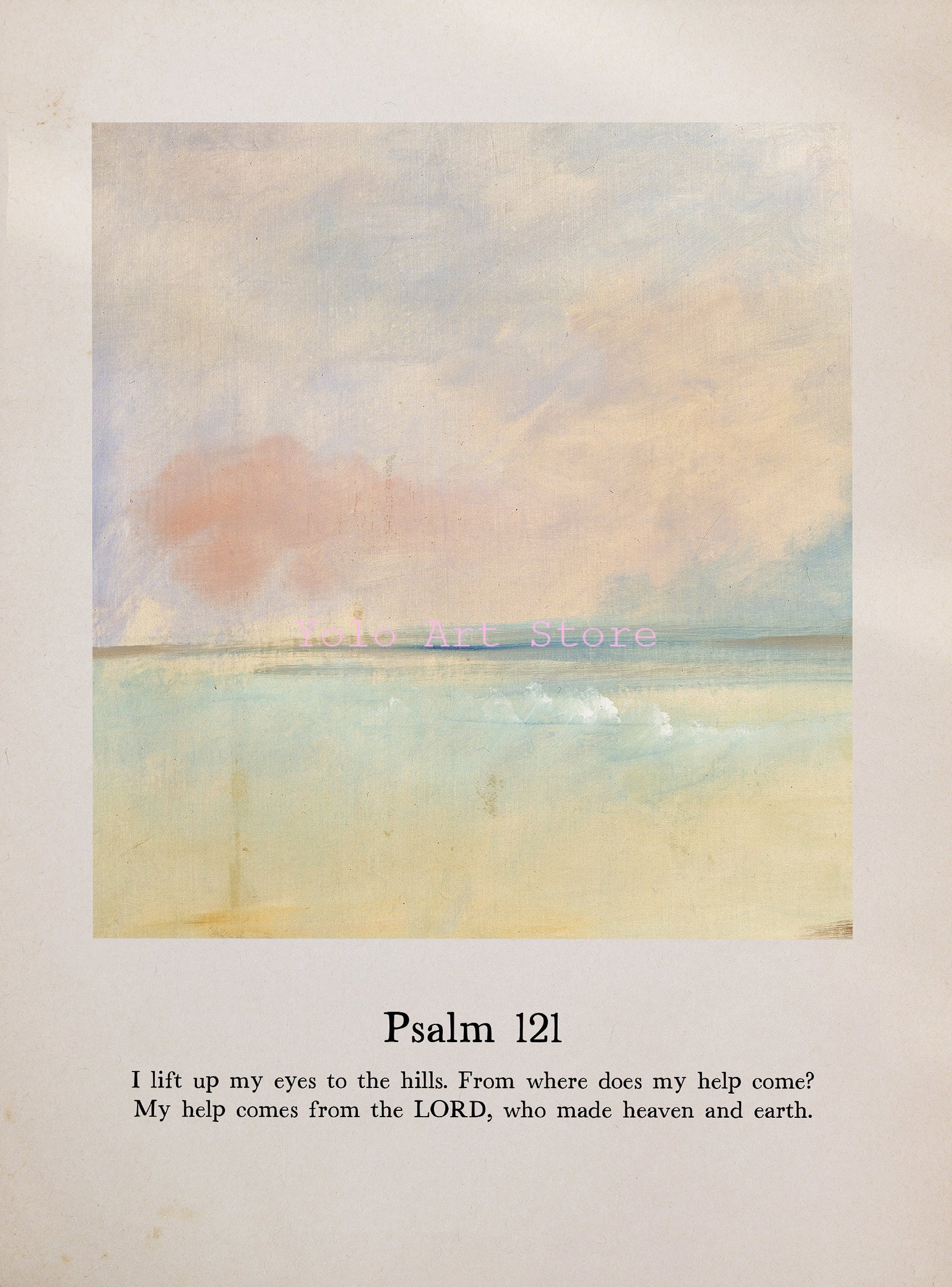 Psalm Water Colour Printed Wall Art