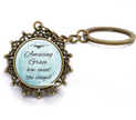 Faith & Strength Inspirational Christian Vintage Style Keychain