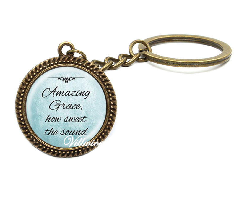 Faith & Strength Inspirational Christian Vintage Style Keychain