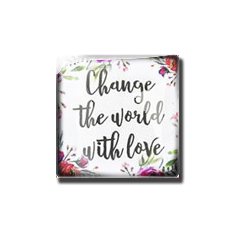 Bible Verse Floral Glass Dome Fridge Magnets