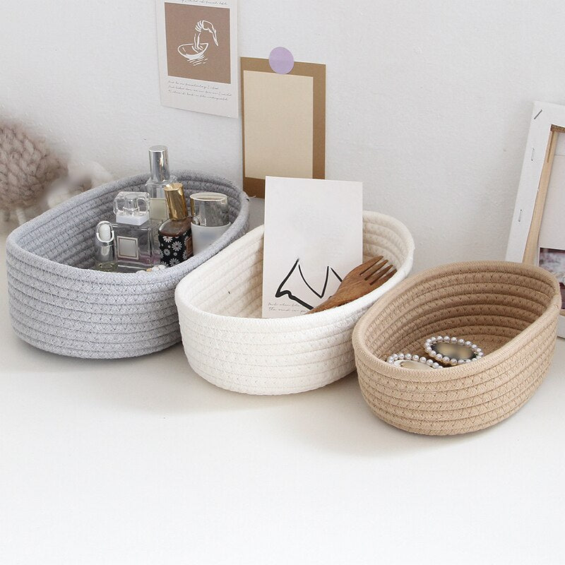 Woven Cotton Thread Storage Basket