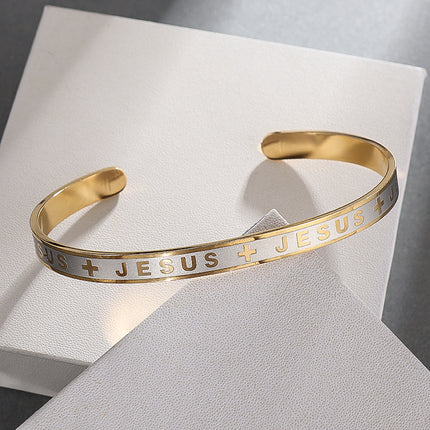 Gold Steel Cuff Bracelet