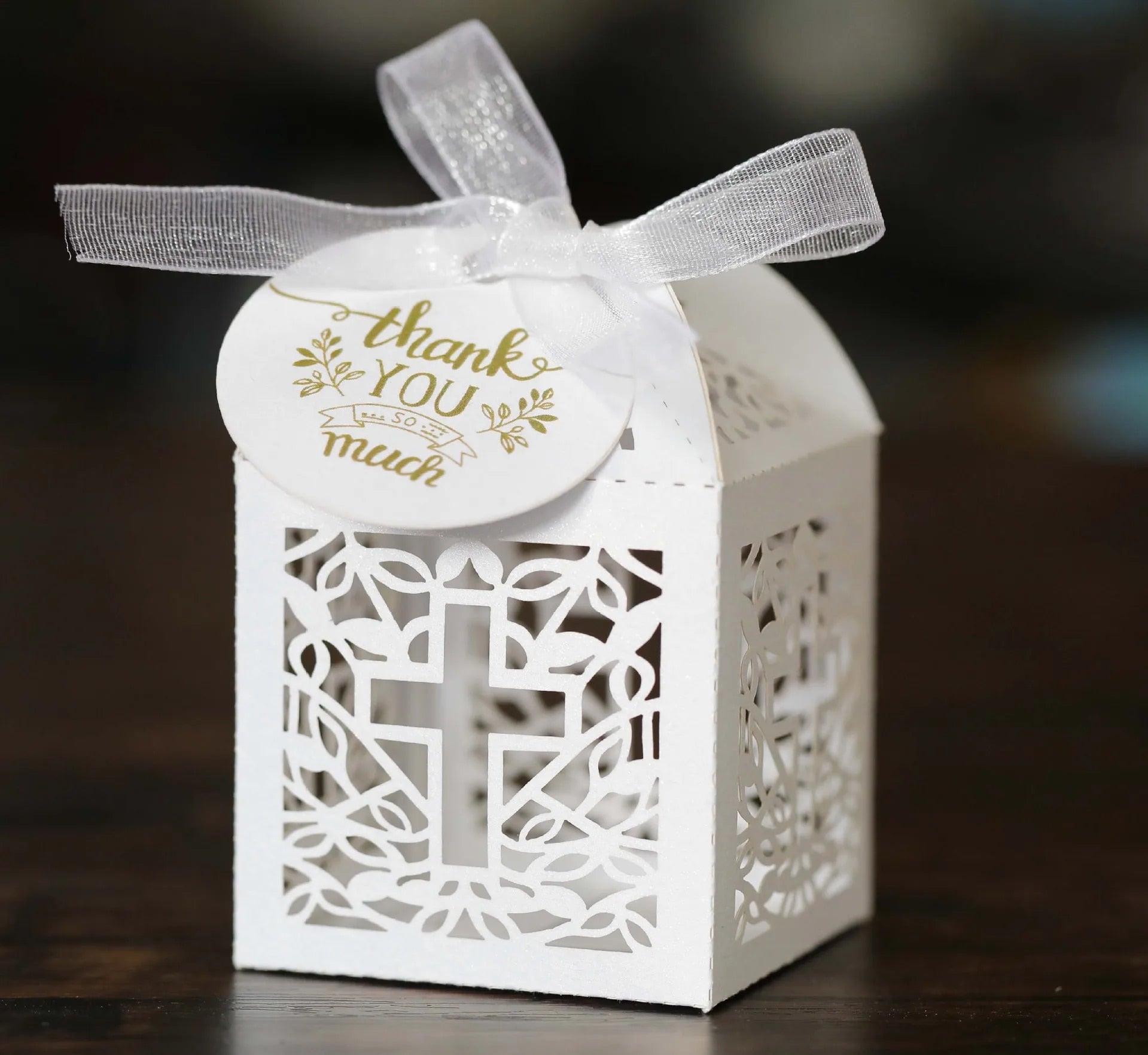 10pcs Cross Candy Dragee Boxes