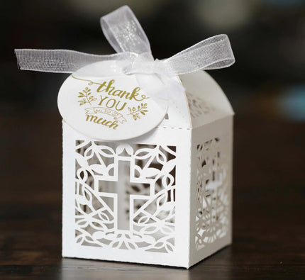 10pcs Cross Candy Dragee Boxes