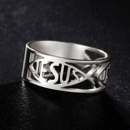 Jesus Stainless Steel Fish Ring