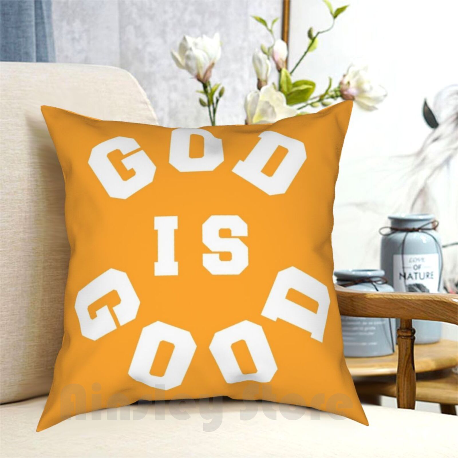 God is Good Christian Quote Cushion Cover