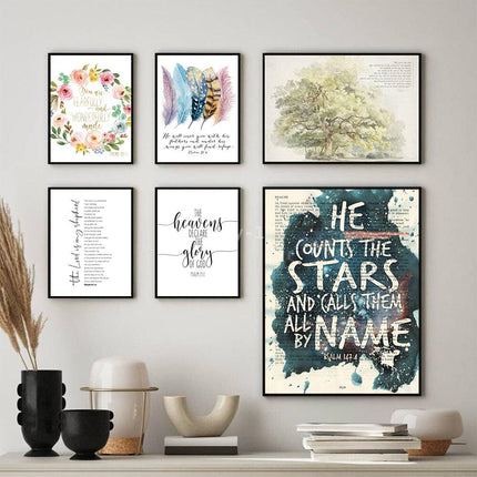 Psalm Scripture Decorative Colourful Printed Wall Art