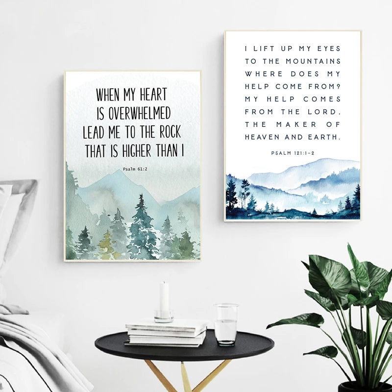 Landscape Psalms Scripture Printed Wall Art