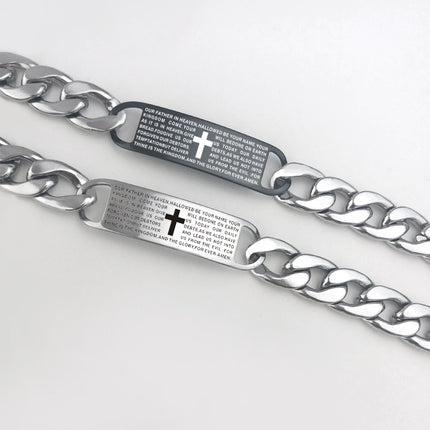 Stainless Steel Scripture Engraved Bracelet