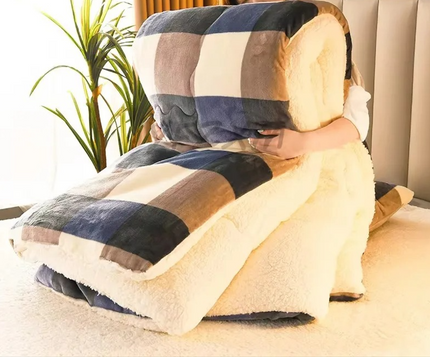 Plaid Milk Fleece Weighted Blankets