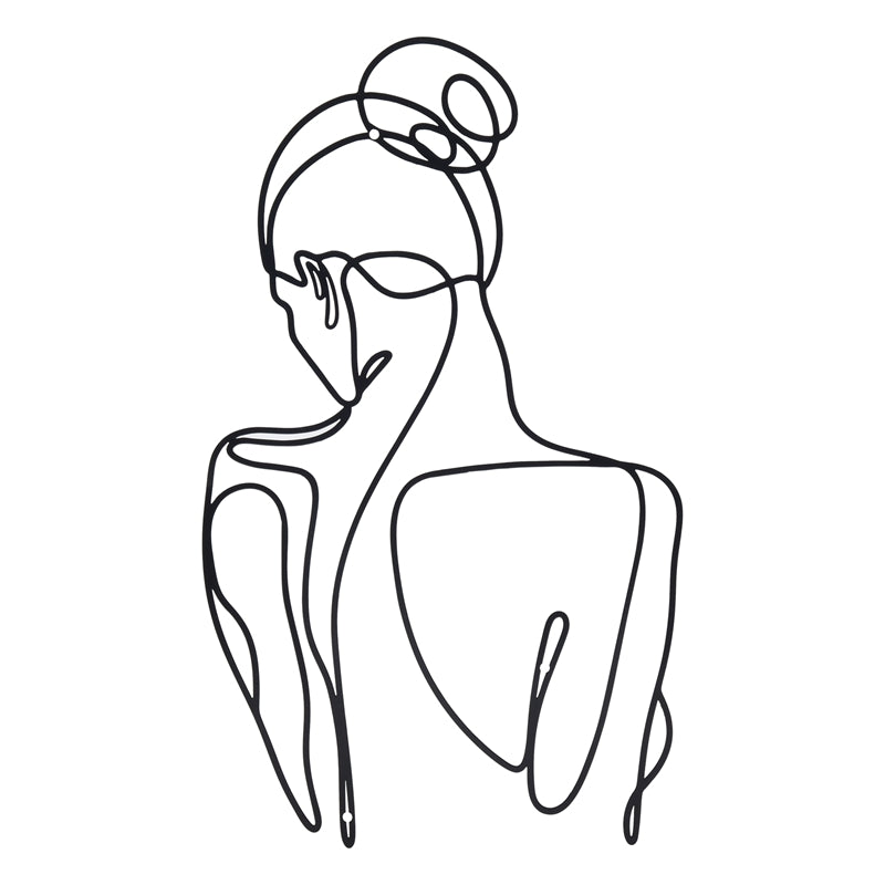 Graceful Lines: Abstract Female Body Wire Hanging Wall Art