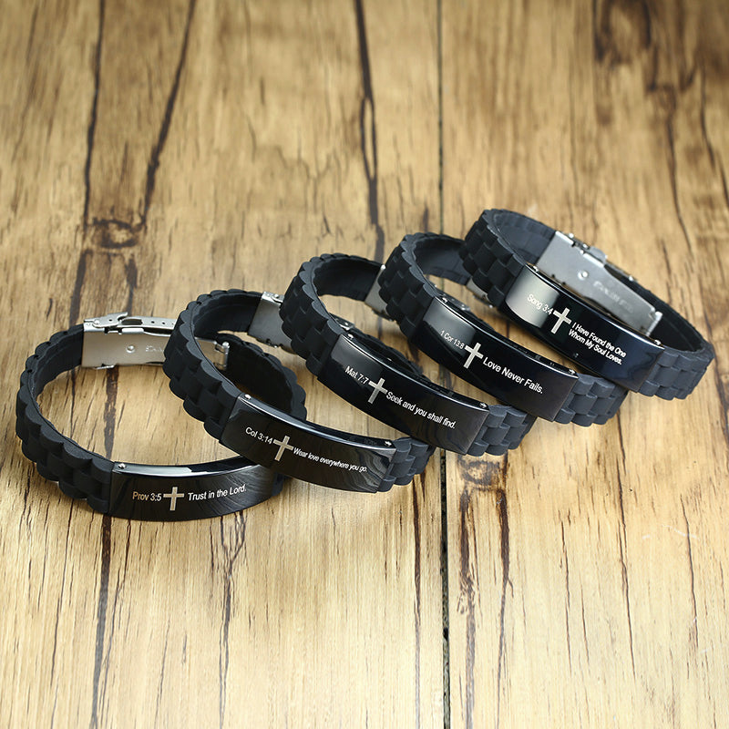 Scripture Stainless Steel Clasp Bracelet