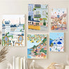 Painting Style City Travel Printed Wall Art