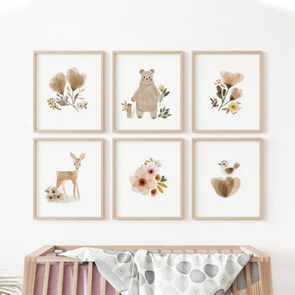 Light Apricot Nursery Printed Wall Art