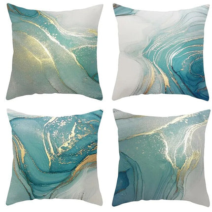 Aqua Marble Cushion Cover