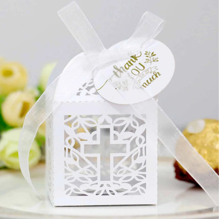 10pcs Cross Candy Dragée Boxes