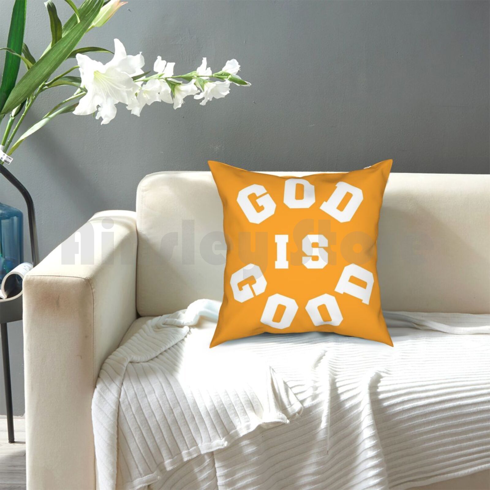 God is Good Christian Quote Cushion Cover