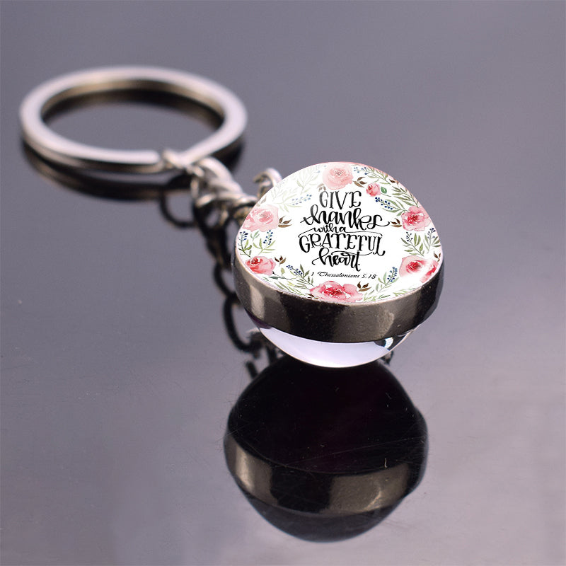 Bible Quote Stainless Steel Key Chain