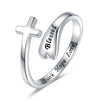 Christian Cross Sterling Silver Infinity Ring