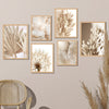 Beige Flower Reed Printed Wall Art