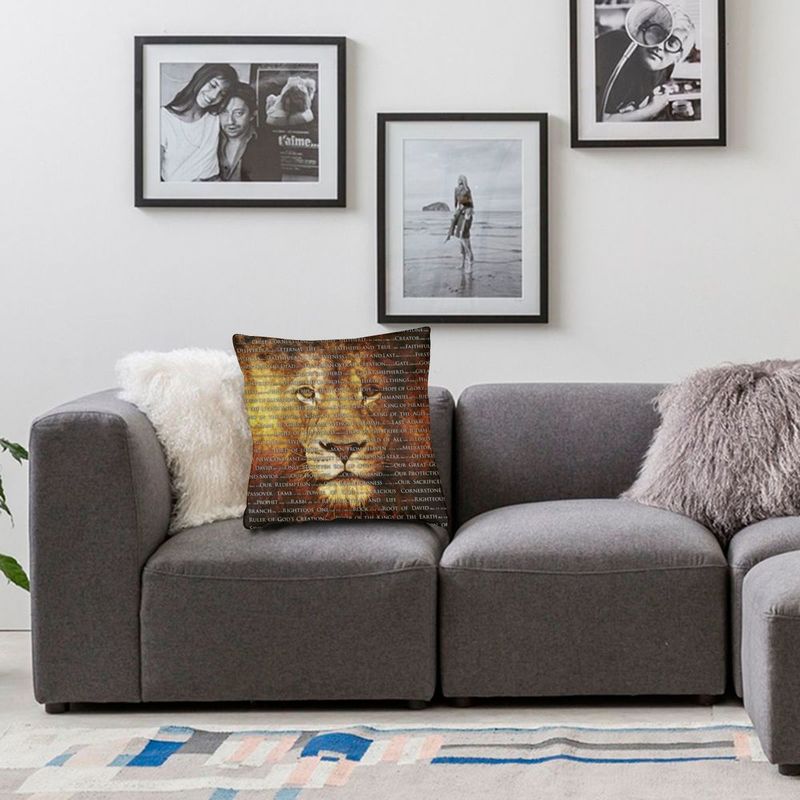 The Names of God Lion Cushion Cover
