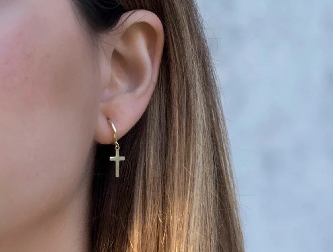 Christian Cross Sterling Earrings