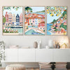 Painting Style City Travel Printed Wall Art