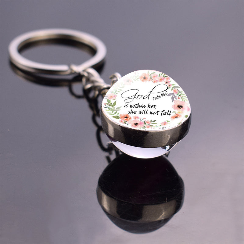 Bible Quote Stainless Steel Key Chain