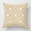 Geometric Light Brown Linen Patterned Cushion Cover