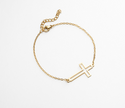 Hollow Gold Cross Pendant Bracelet