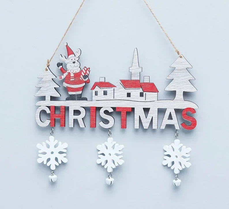 Rustic Wooden Christmas Hanging Ornaments