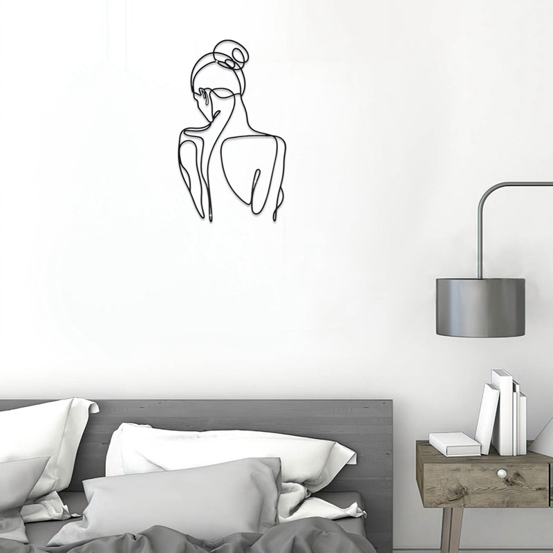 Graceful Lines: Abstract Female Body Wire Hanging Wall Art