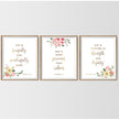 Psalms & Proverbs Water Colour Flowers Printed Wall Art