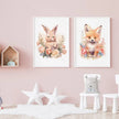 Floral Forest Animals Children's Printed Wall Art