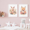 Floral Forest Animals Children's Printed Wall Art